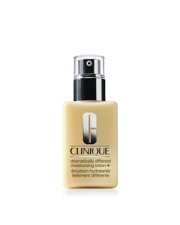 Dramatically Different Moisturizing Lotion+™, Clinique's bestselling face moisturizer. Dermatologist-developed formula helps strengthen skin's moisture barrier.